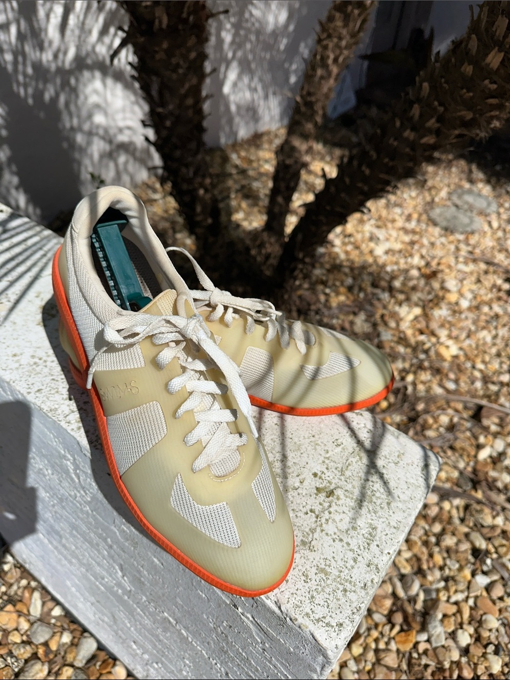Swims Beige Sneakers with Orange Soles